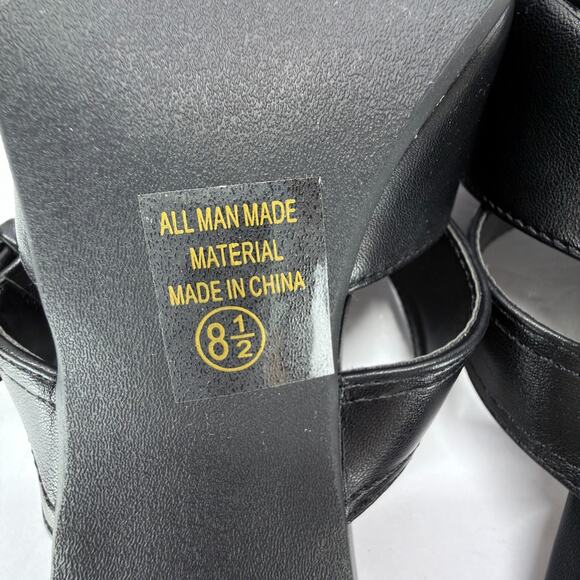 Soda Black Pointed Toe Mules Kitten Heels Buckle Straps Sze 8.5 Slip On Business - Picture 8 of 10